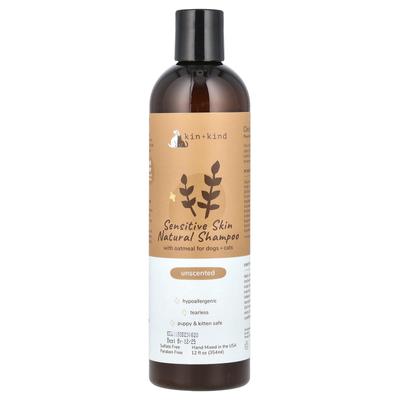 Natural Shampoo for Sensitive Skin, for Dogs and Cats, Fragrance-free, 12 Fl Oz (354 Ml)