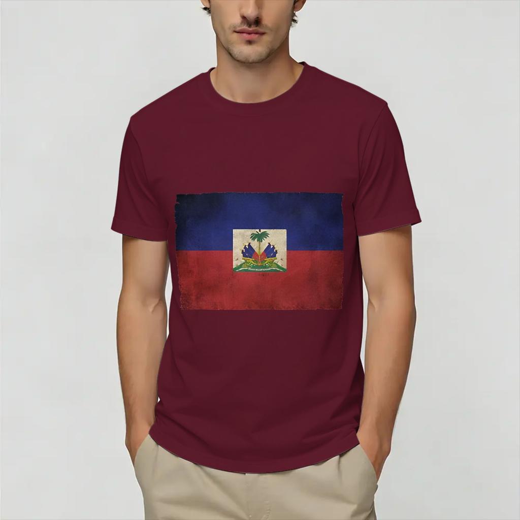 Streetwear TShirt Summer Haitian flag Fashion T Shirts Cotton Tshirt for Unisex Y2K Classic Print Short Sleeve Clothing
