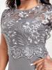Elegant Plus Size Party Dress Women Lace Splice High Waist Fishtail Dress Sexy Round Neck Short Sleeve