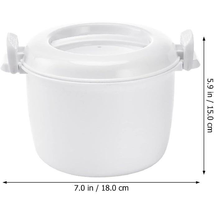 Hemoton Microwave Rice Cooker Rice :2pcs Round Microwave Food Container Microwaveable Rice Pasta Cooker Microwave Rice for Rice Chicken Pasta