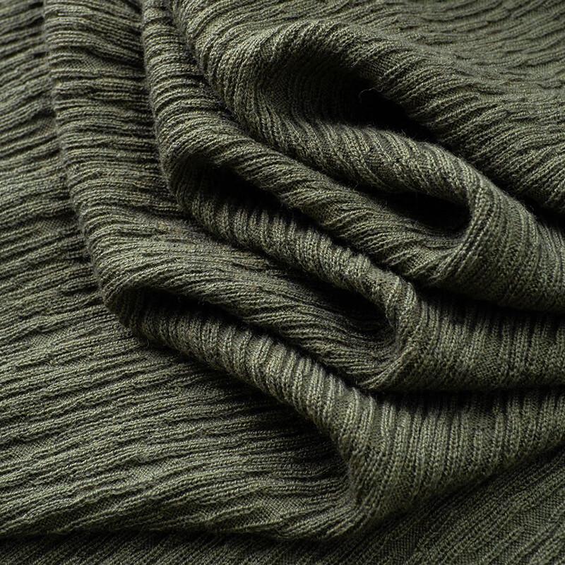 Men's Plus Size Pleated Short Sleeve Knit Sweater