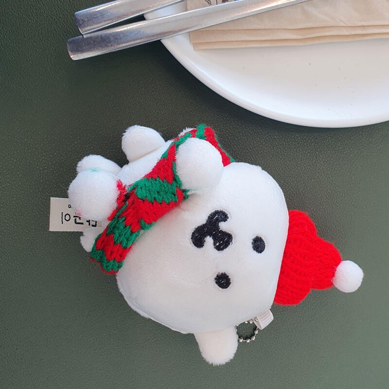 Muffler Christmas Bear Joking Bear Animal Doll Keychain red muffler