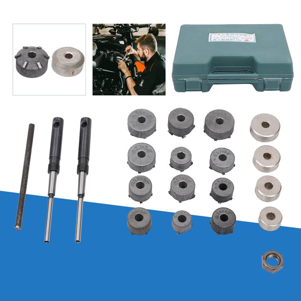 Valve Seat Reamer Grinding Wheel Set, Universal Repairing Cutter Valve Tool Kit With Box Fit for Jialing 145 Jialing 125