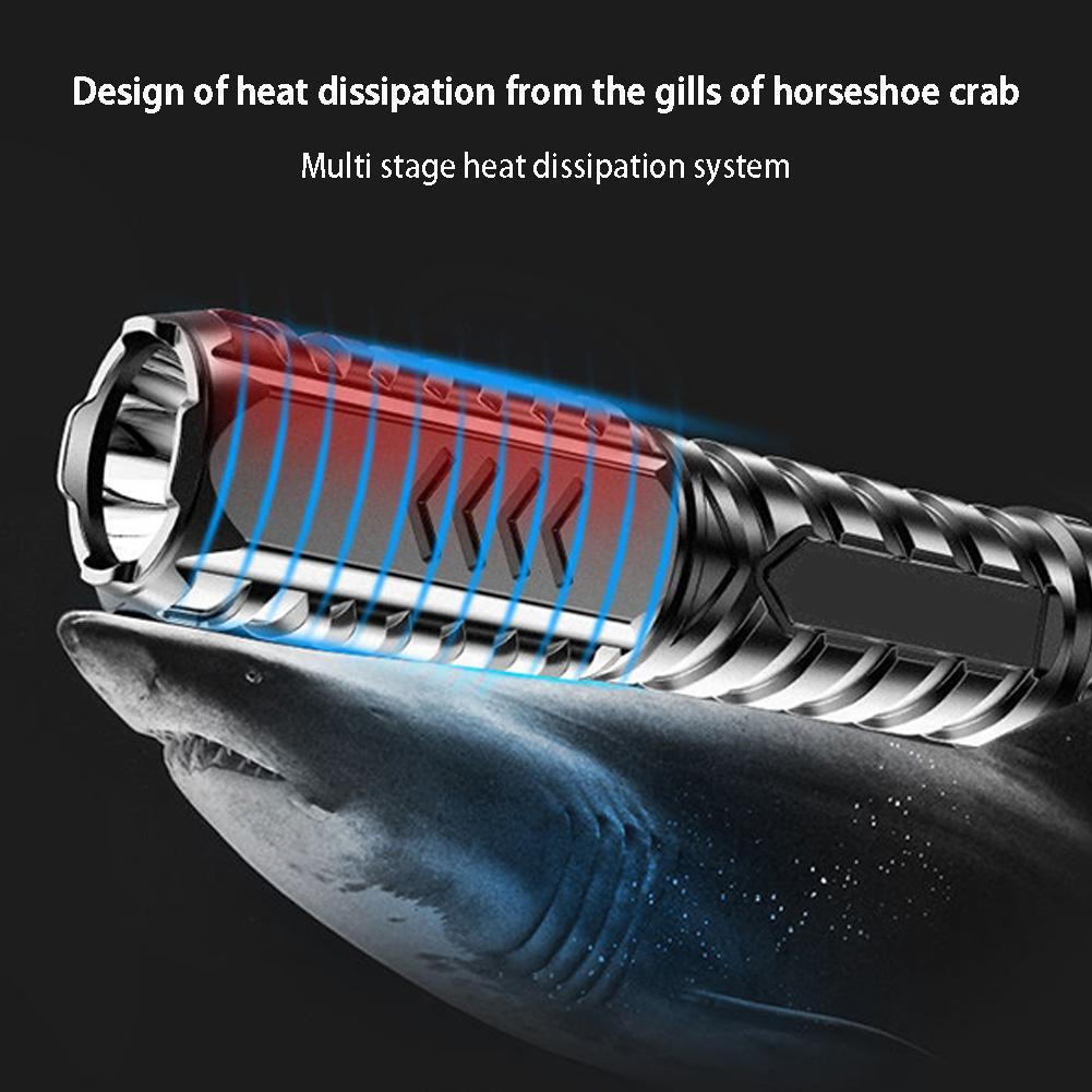 Mini Portable Flashlight USB Rechargeable Small Household Torch Outdoor Camping Hiking Emergency Lighting Light