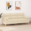 VidaXL 3-seater Sofa with Decorative Pillows Cream 180 Cm Fabric, Sofa, Living Room Sofa, 3-seater Fabric Sofa, 3200831