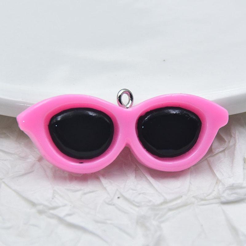 Colorful Resin Heart Glasses Pendant Sunglasses Earrings Keychain DIY Accessories
