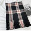 Plaid Scarf Women's New Autumn and Winter Fashion Imitation Cashmere Fringed Shawl Thickened Warm Scarf Windproof, Warm & Decorative, Casual Shawl