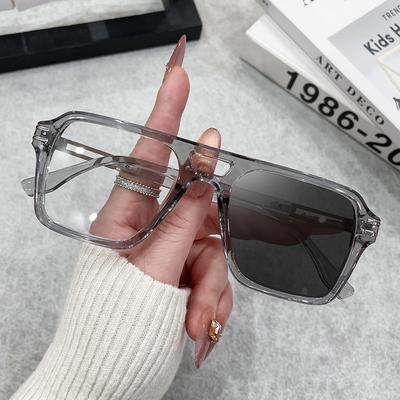 Neue quadratische photochrome Sonnenbrille Damen Herren Rechteckige Sonnenbrille Damen Ovales Brillengestell für Herren Damen Brille