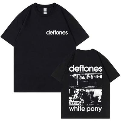 Rock Band Deftones White Pony Double Sided Print T-shirt Men Hip Hop Alternative Metal Oversized Streetwear Male Fashion Tshirt
