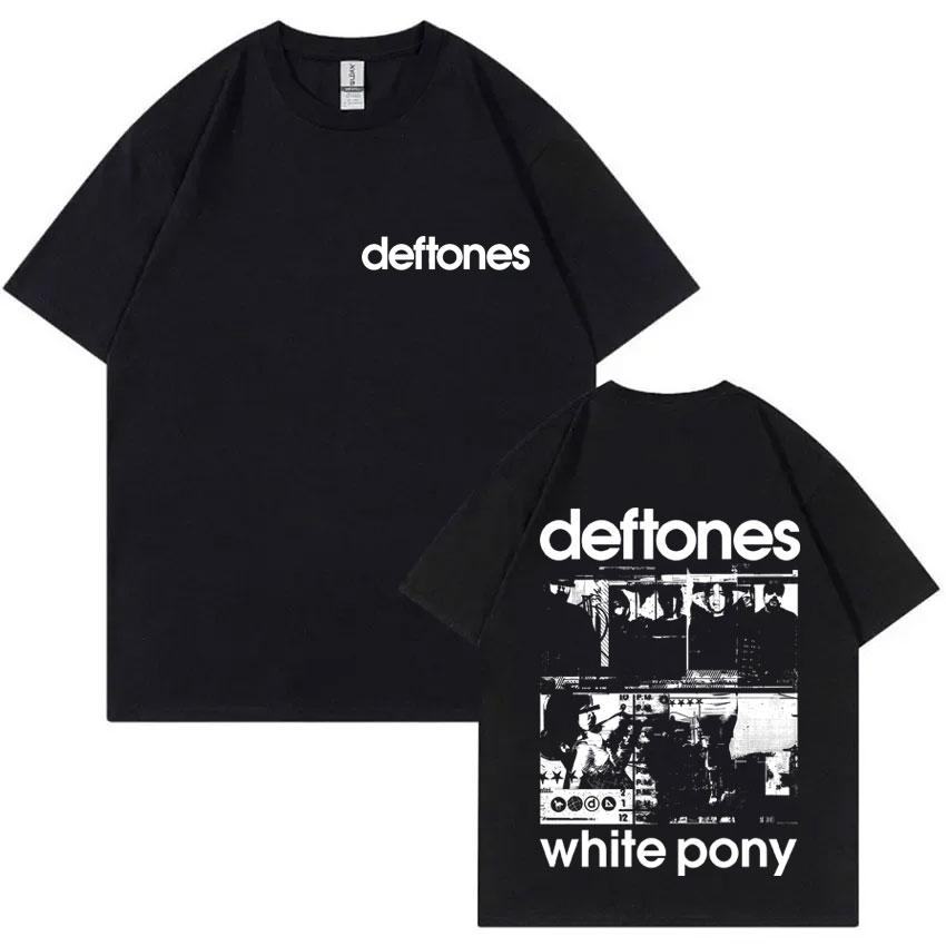 Rock Band Deftones White Pony Double Sided Print T-shirt Men Hip Hop Alternative Metal Oversized Streetwear Male Fashion Tshirt