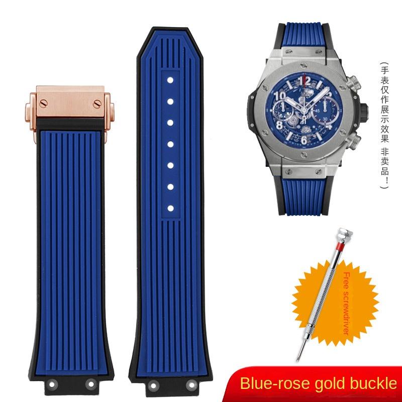 Gummi-Uhrenarmband für HUBLOT BIG BANG 441 Classic Fusion Band Herren-Uhrenarmband 27*17mm Konvexer Anschluss Uhrband Für Männer Werkzeug senden