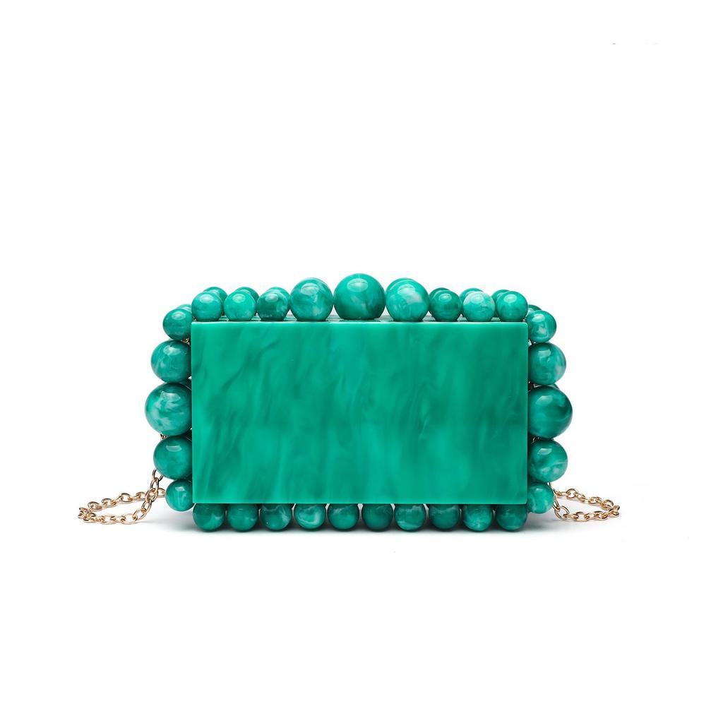Women's Black Acrylic Crossbody Chain Bag