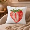 Strawberries Cushion Cover Anti-dustmite Pillowcase Invisible Zipper Silky Short Plush Sofa Cushion Cover