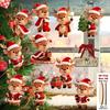 2D Flat 10Pcs Christmas Wooden Hanging Ornaments Tree Decorations for Home Holiday Party Festive Decor