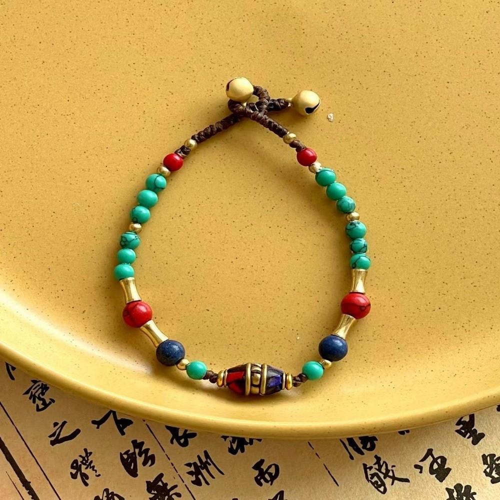 Tibetan Ancient Method Woven Braided Bracelet Bohemian Nepal Exotic Bell Women Bracelet Coco Hand Rope Bracelet Women Jewelry