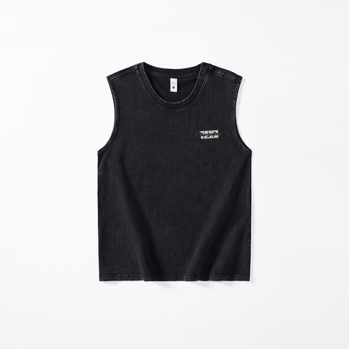 Heavy Cotton Vest for Men's Summer New Large-size Loose Sleeveless T-shirt
