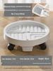 Tempered Mobile Flower Pot Tray with Wheels and Drawer – Round Base, Water-Receiving Tray for Potted Plants
