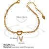 Gold Plated Letter Knot Charm Bracelet Women 26 Alphabet Initials Titanium Steel Luxury Minimalist Jewelry