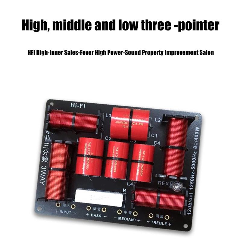 Powerful 3 Way Auditory Crossover Filter Enhances Loudpeaker Performances, 400W Capacity 1250HZ-5000Hz
