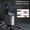 120W 4 In 1 Retractable Car Charger Fast Charging USB C Dual Ports Compatible with iPhone Samsung Android Phones and More