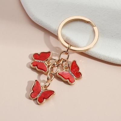 Sleutelhanger Vlinder Charms Kwastje Roestvrij Prachtige Schoudertas Schooltas Decoratie Hangende Hanger Gladde Autosleutel Sleutelhanger Portemonnee Tas Accessoires