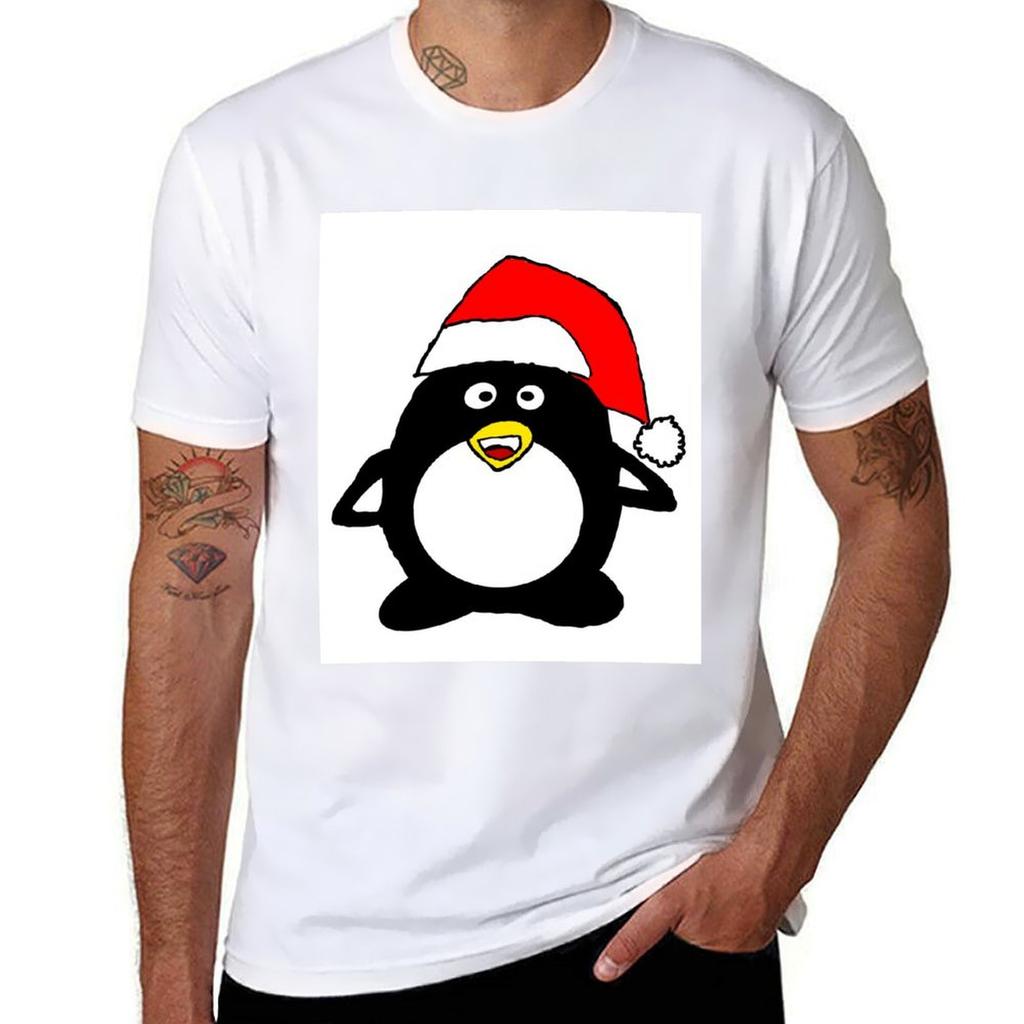 Christmas Penguin TShirt Plus Size Quick Dry Sports Tee