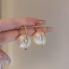 Fashion Circle Round Big Circle Earrings For Women Korean Simulated Pearl Drop Eariing Girls Party Wedding Jewelry Gifts