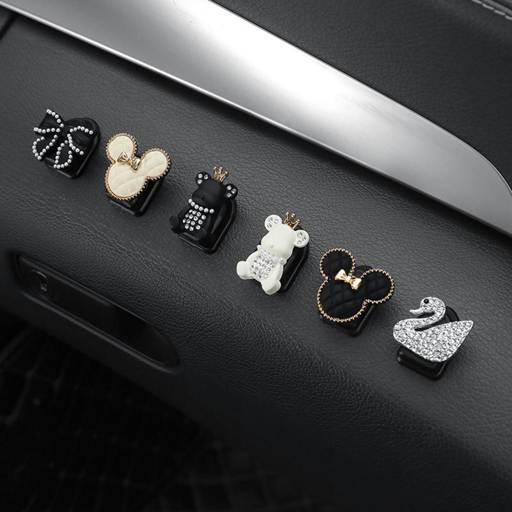 KRGNPLE 6 Pcs Car Hook Car Mini Hook Cute Flower Shape Storage Adhesive Portable