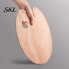 Oil Painting Palette Wooden Paint Palette, Square Oval Shaped Artist Tray with Natural Wood Art Thumb Hole for Acrylic Watercolor Paint, DIY