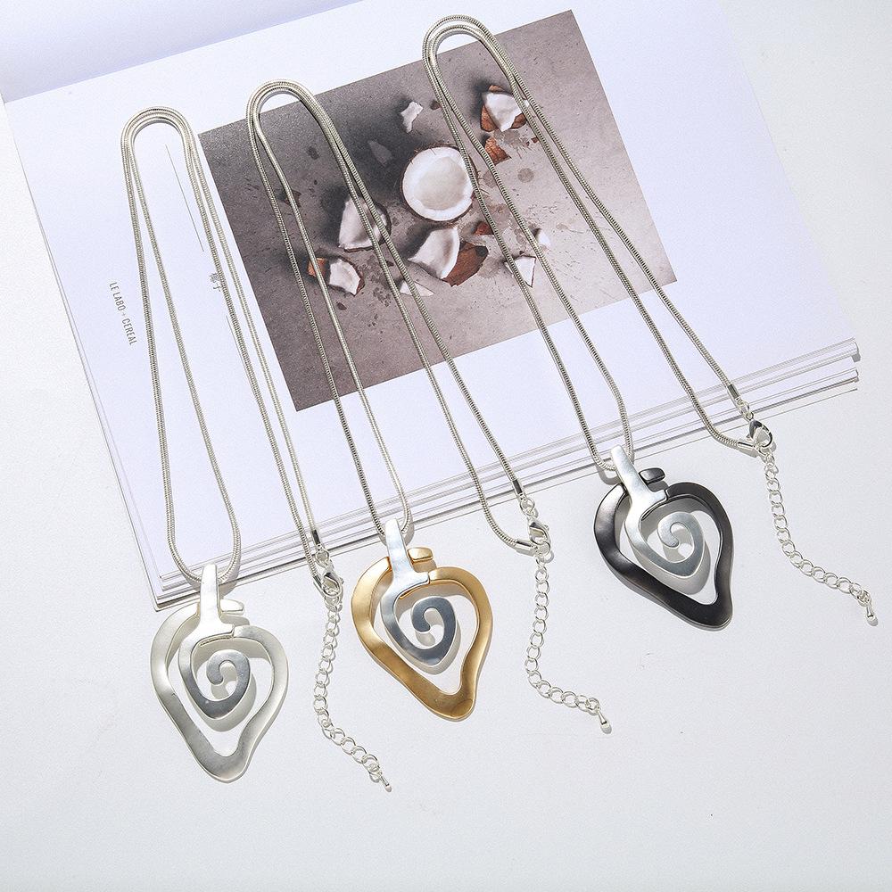 Accessories Metal Necklace Simple Geometric Threaded Long Women'S Fashion Sweater Chain