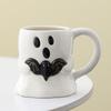 Roztomilé hrnčeky z bieleho porcelánu s tematikou ghúlov, odolná keramika, ideálne na halloweenske dekorácie alebo do kancelárie