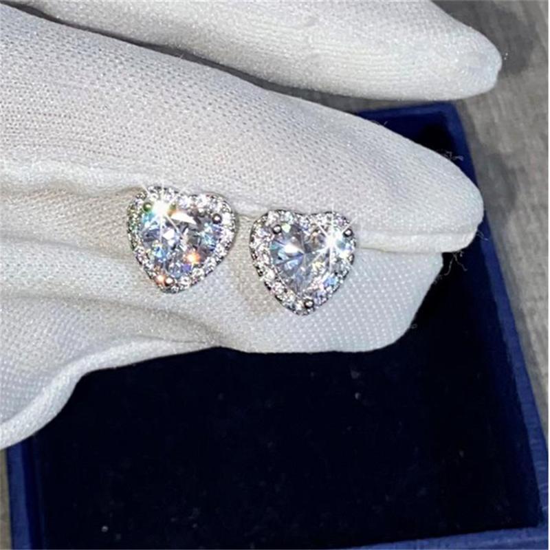 CC Stud Earrings for Women Ladies 925 Silver Needle Fine Jewelry Hot Cubic Zircon Ear Brincos Wholesale Accessories