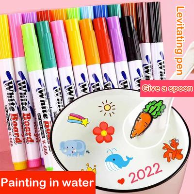 8/12 Stück Farbe Schwimmender Stift für Wasser Malerei Wasser Schwimmender Stift Abwischbarer Whiteboard Stift Schreibwaren Schule Bürobedarf