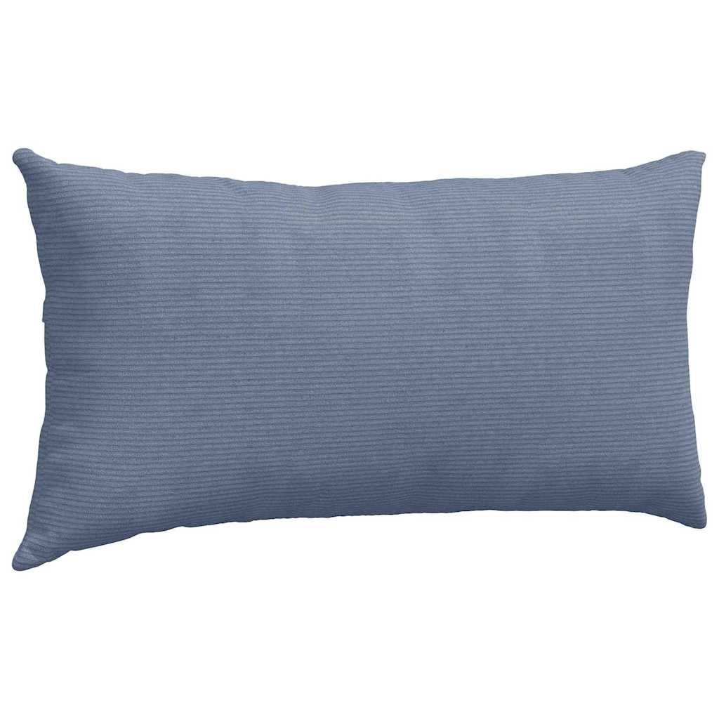 Sofa Cushions 2 Pieces Blue 80 X 40 Cm Corduroy Fabric