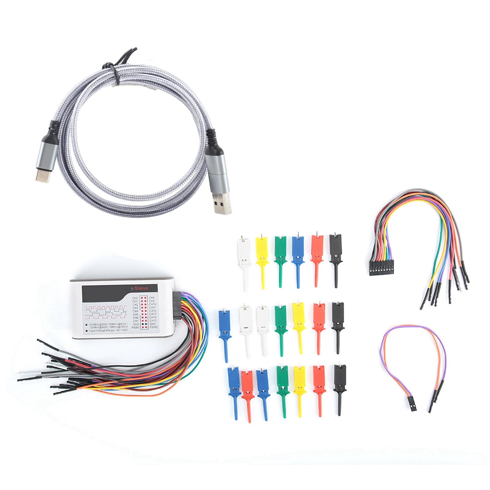 

Digital Logic Analyzer 100M Sample Rate 16 Channels Adjustable Threshold PWM Output