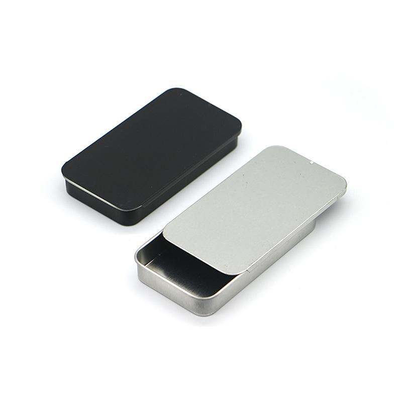 Metal Rectangular Empty Mini Tin Box Tinplate Push Candy Pill Cases Storage Box