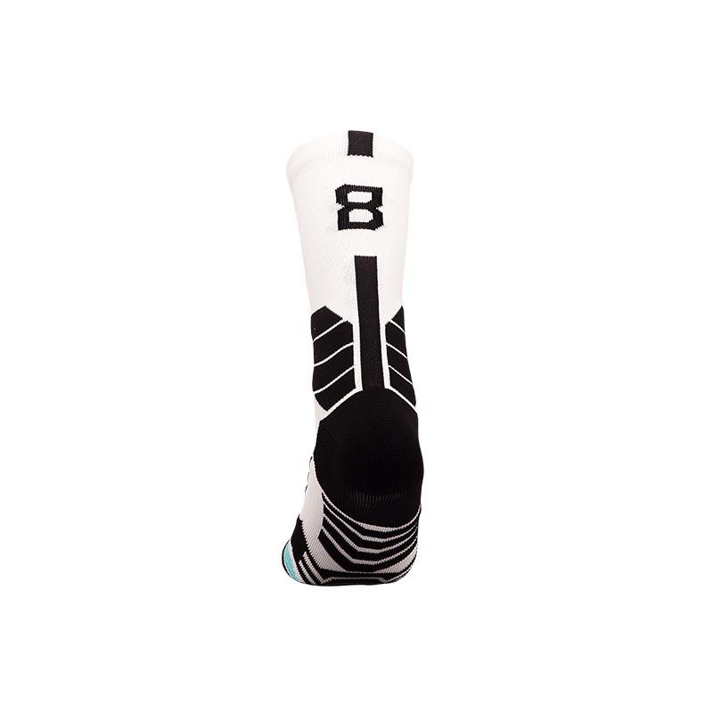Men's Black and White Breathable Shock-Absorbing Basketball Socks