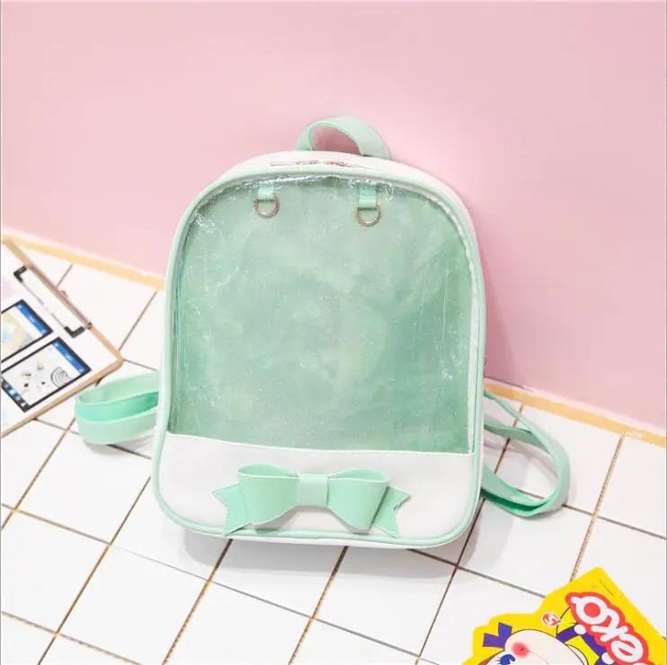New Trendy Ita Backpack Women Candy Color Transparent School Bags Teenage Girls Japanese Sweet Uniform Bolso Mujer Preppy Style