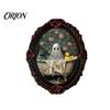 Soft Magnetic Office Whiteboard Items Retro Gothic Halloween Refrigerator Magnet, Distressed Oval Photo Frame Frige Magnets, Dark Reusable Festive
