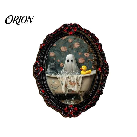 Soft Magnetic Office Whiteboard Items Retro Gothic Halloween Refrigerator Magnet, Distressed Oval Photo Frame Frige Magnets, Dark Reusable Festive