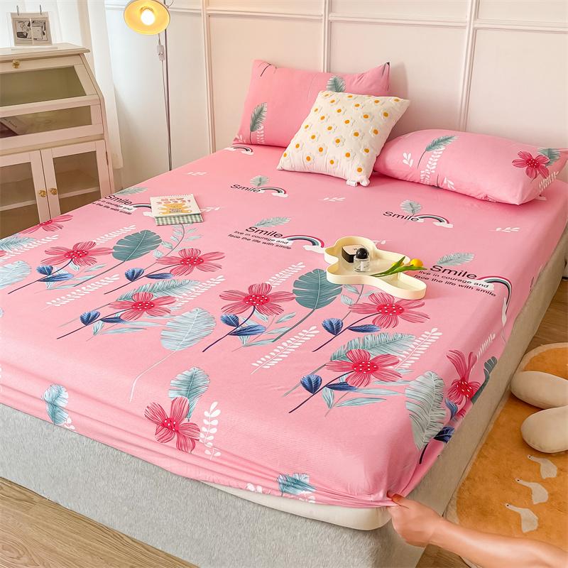 Printed Fitted Sheet Sets Lençol Single/Full/Queen/King Size Bed Sheets with Pillowcase for Home Elastic Band Mattress Cover
