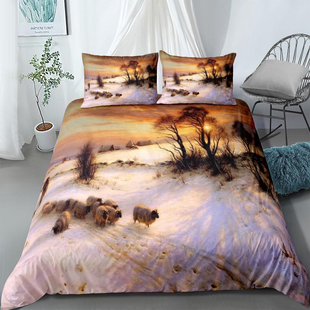 

Herding Sheep Duvet Cover Set UK Single Double Queen US Twin Full King Size pkm Bed Linen Set 140x210cm