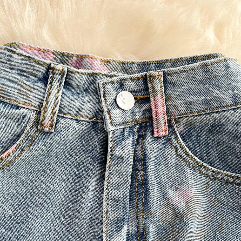 Summer Light Mature Style High Waist Thin Split Rose Blue Denim Skirt Versatile Medium And Long A-Bag Hip Skirt