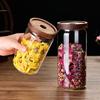Glasbehälter mit Holzdeckel, luftdicht, für Teeblüten, Süßigkeiten und Kaffee, Küchenaufbewahrungsglas