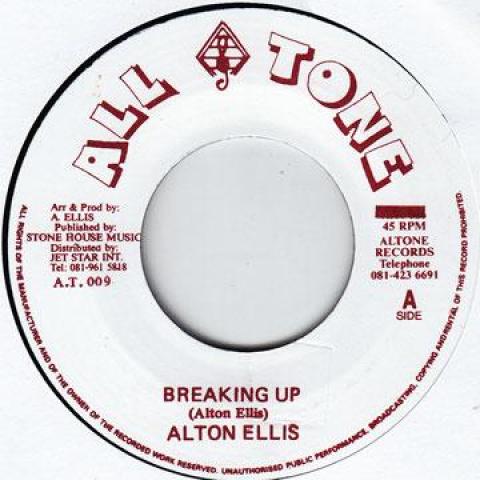

7inch Record ALTON ELLIS - Breaking Up AT009 All Tone 2000 UK Reggae, Ska & Dub