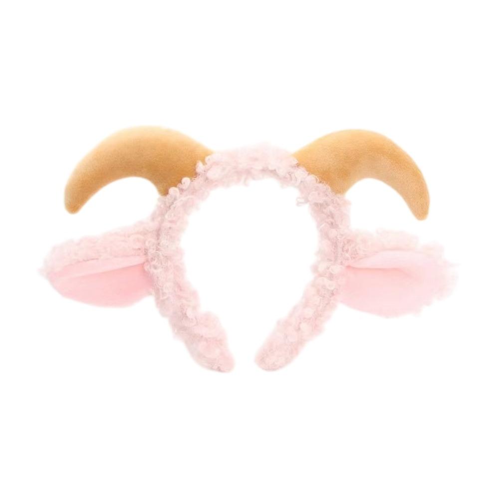 Soft Goat Ears Headband Plush Lamb Cosplay Tail Comfortable Wear Sheep Horn Hair Band Photo Props