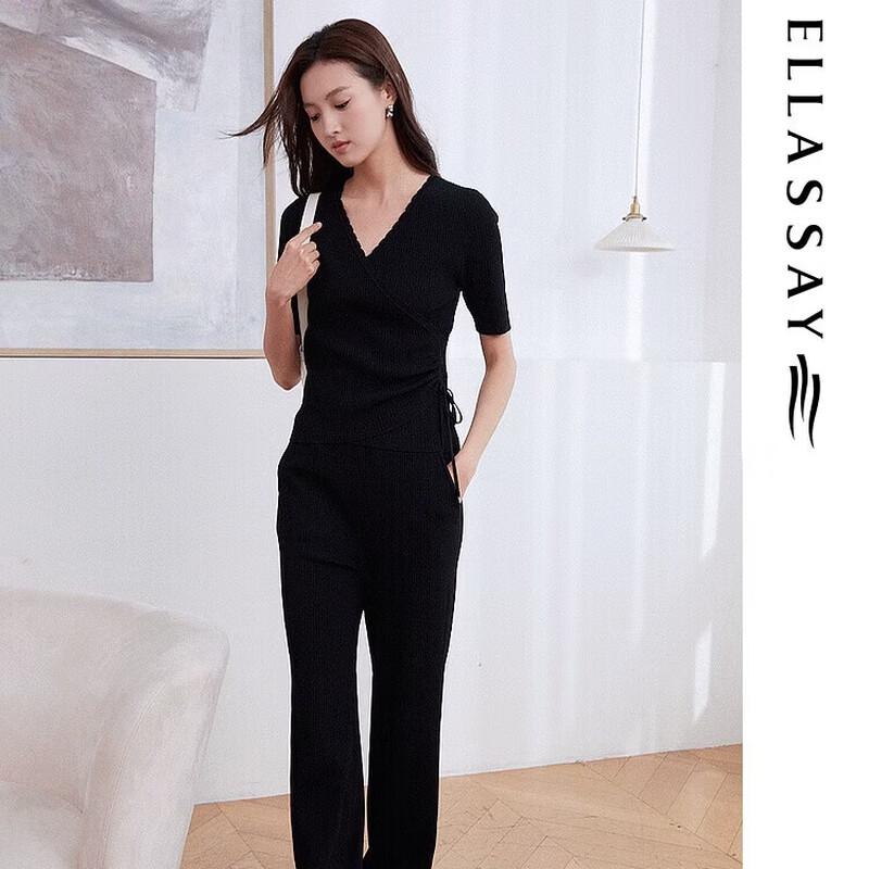 ELLASSAY Women s Relaxed Knit Pants S