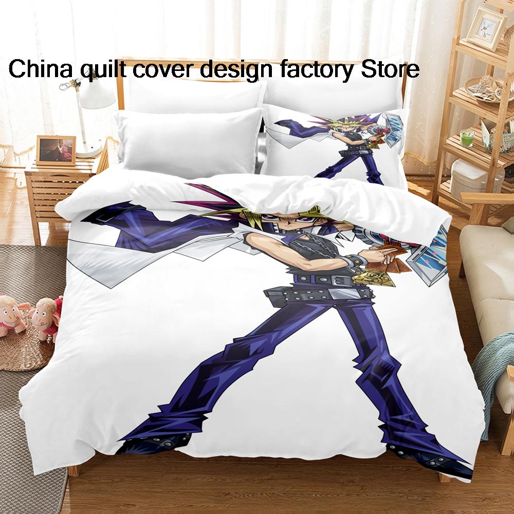 Ями Юги Набор постельного белья Картонный Аниме трехкомпонентный набор Взрослые Люди Детская Спальня с Мягкой Тканью Комплекты пододеяльников Яматоноками Ясусада Ями Юги 100*200cm Single