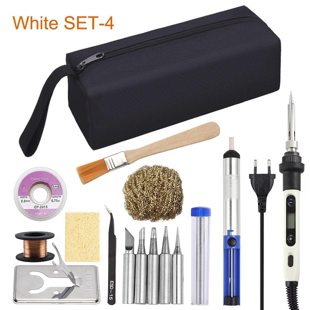 80W Electric Soldering Iron Adjustable Temperature LCD Digital Display Switch 110V 220V Welding Solder Repair Tools US EU Plug