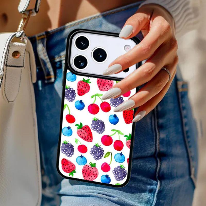Berries Summer Fruits Sweet Phone Case For iPhone 17 Air 14 15 13 12 Max Cover For Apple 14 15 16 16e 11 Pro Max Plus Coque